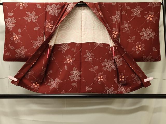 平和屋着物＃羽織 絞り 草花文 正絹 逸品 未使用 CABK3278in