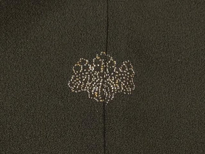 平和屋着物＃羽織 短冊花文 黒地 金彩 正絹 逸品 CABK3279in
