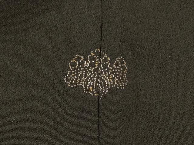 平和屋着物＃羽織 短冊花文 黒地 金彩 正絹 逸品 CABK3279in