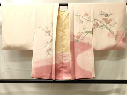 平和屋着物＃羽織 寿光織 枝花文 暈し染め 金銀糸 正絹 逸品 CABK3280in