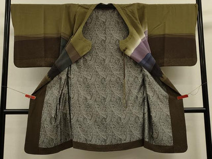 平和屋着物＃コート作家　三本賢　道行コート　風景文　暈し染め　ロング丈　正絹　逸品　CABK3291in