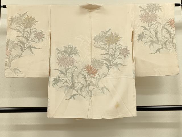 平和屋着物＃羽織 寿光織 草花文 金銀糸 正絹 逸品 CABK3294in