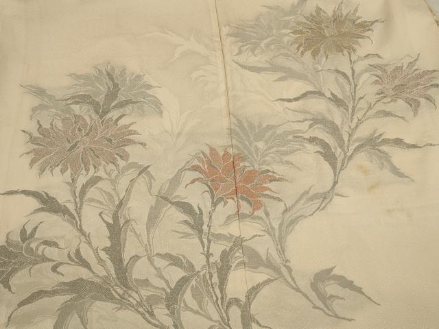 平和屋着物＃羽織 寿光織 草花文 金銀糸 正絹 逸品 CABK3294in