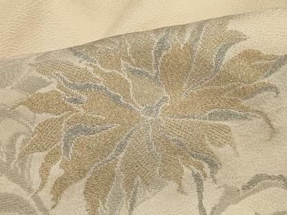 平和屋着物＃羽織 寿光織 草花文 金銀糸 正絹 逸品 CABK3294in