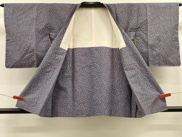 平和屋着物＃道行コート　紬地　枝葉文　正絹　逸品　未使用　CABK3296in