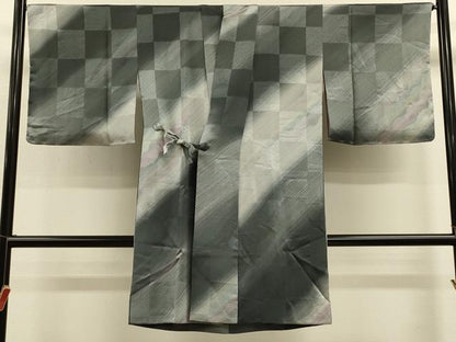 平和屋着物＃染色家 岩浅公展　道中着　市松霞文　暈し染め　伊と幸　証紙付き　ロング丈　正絹　逸品　未使用　CABK3298in