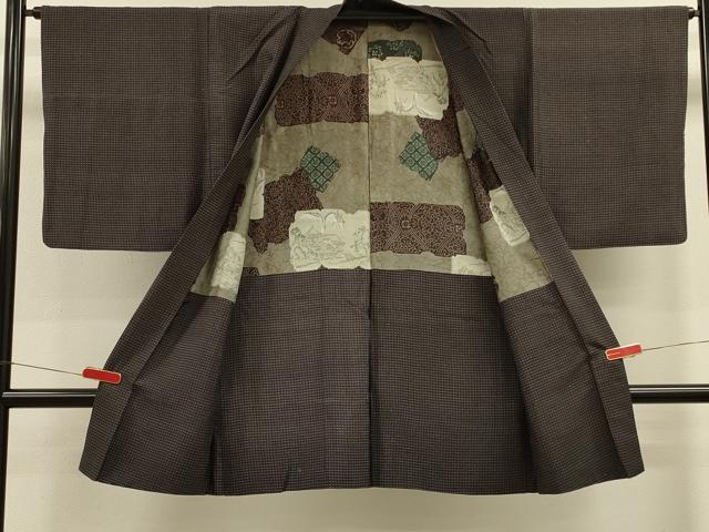 平和屋着物＃男性　長羽織　幾何学文様　正絹　逸品　CABK3299in