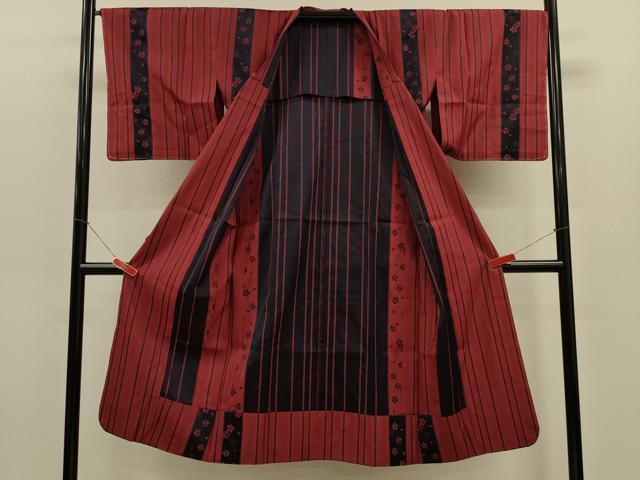 平和屋着物＃道行コート　雨コート　単衣　舞桜間道　ロング丈　正絹　逸品　未使用　CABK3307in