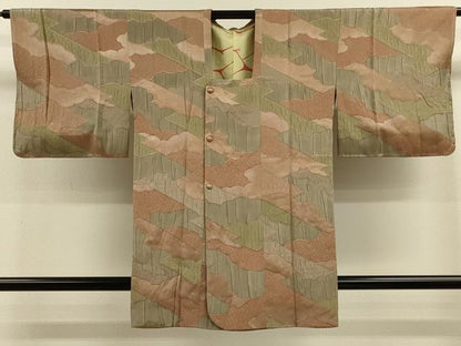 平和屋着物＃道行コート　地紋起こし　雲霞文　正絹　逸品　未使用　CABK3308in