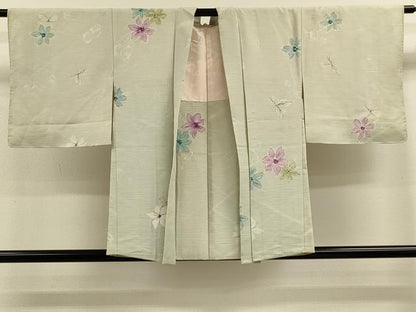 平和屋着物＃羽織　草花文　正絹　逸品　CABK3314in
