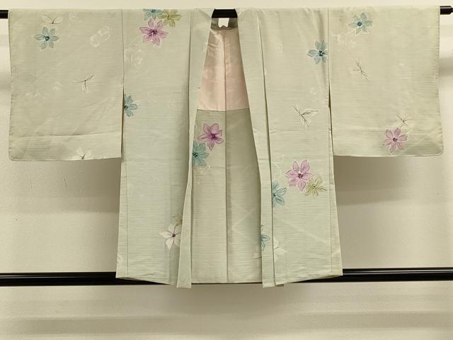 平和屋着物＃羽織　草花文　正絹　逸品　CABK3314in