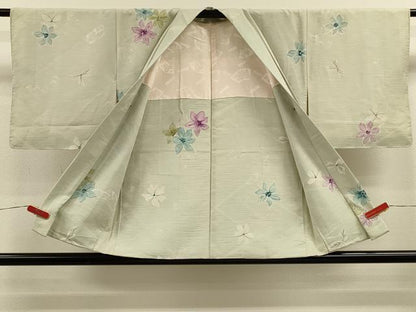 平和屋着物＃羽織　草花文　正絹　逸品　CABK3314in