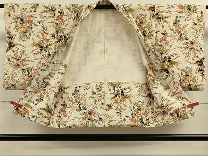 平和屋着物＃羽織　ろうけつ染め　草花文　正絹　逸品　CABK3317in