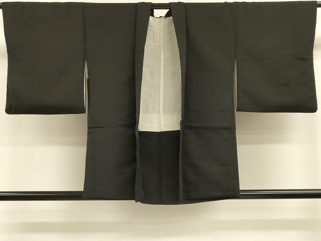 平和屋着物＃羽織 寿光織 草花文 黒地 金糸 正絹 逸品 CABK3318in