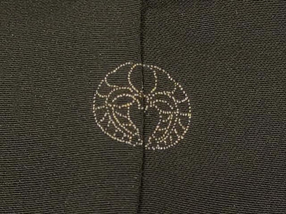 平和屋着物＃羽織　刺繍　雲取り束ね熨斗花文　黒地　金銀彩　正絹　逸品　CABK3323in