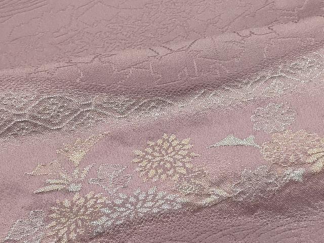 平和屋着物＃羽織　寿光織　吉祥草花文　金銀糸　正絹　逸品　CABK3326in