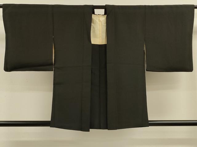平和屋着物＃羽織　ろうけつ染め　籬枝葉文　黒地　正絹　逸品　CABK3327in