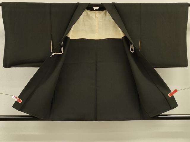 平和屋着物＃羽織　ろうけつ染め　籬枝葉文　黒地　正絹　逸品　CABK3327in