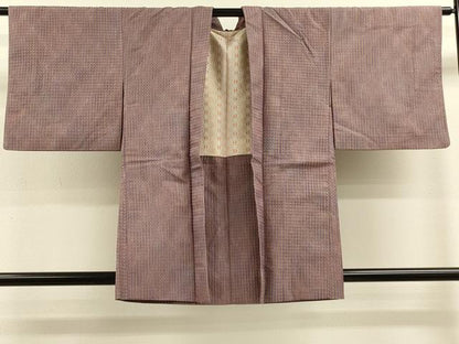 平和屋着物＃羽織 めがね織 格子 暈し染め 正絹 逸品 CABK3328in