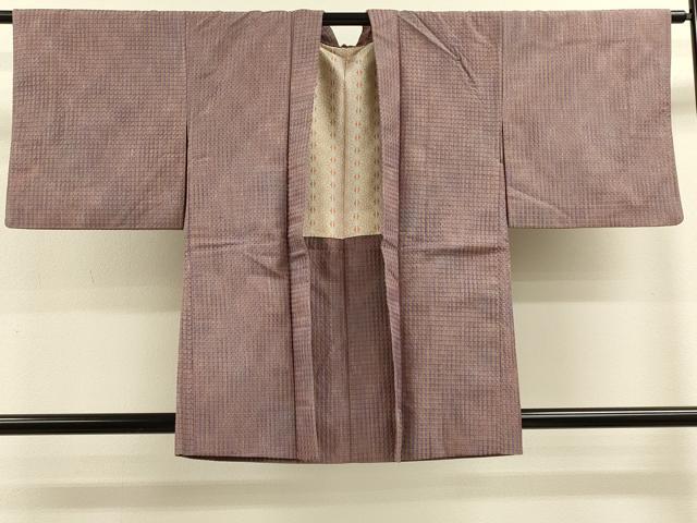 平和屋着物＃羽織 めがね織 格子 暈し染め 正絹 逸品 CABK3328in