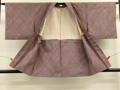 平和屋着物＃羽織 めがね織 格子 暈し染め 正絹 逸品 CABK3328in