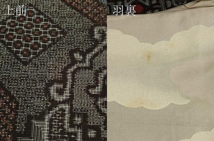 平和屋着物＃本場大島紬　羽織　割り込み絣　亀甲花文　正絹　逸品　CABK3329in