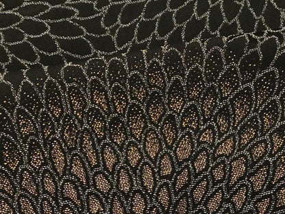 平和屋着物＃羽織 寿光織 菊づくし 黒地 金銀糸 正絹 逸品 未使用 CABK3344in