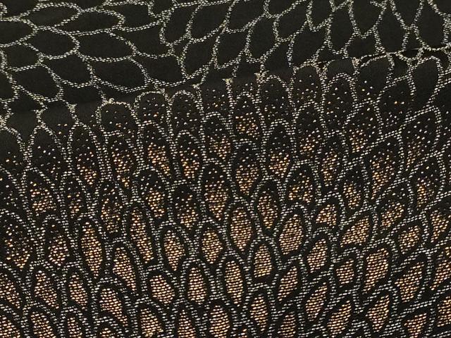 平和屋着物＃羽織 寿光織 菊づくし 黒地 金銀糸 正絹 逸品 未使用 CABK3344in