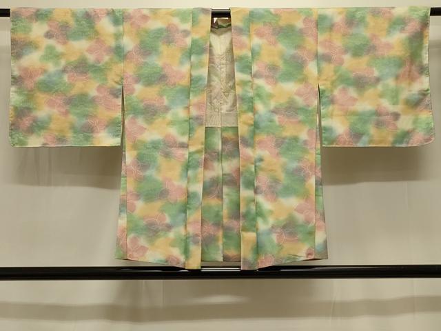 平和屋着物＃羽織　霞花文　暈し染め　正絹　逸品　CABK3361in