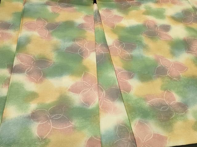 平和屋着物＃羽織　霞花文　暈し染め　正絹　逸品　CABK3361in