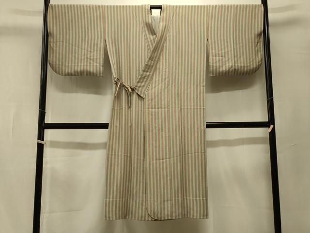 平和屋着物＃道中着　単衣　間道　ロング丈　正絹　逸品　未使用　CABK3362in