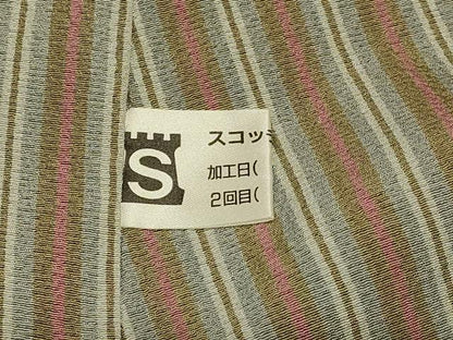 平和屋着物＃道中着　単衣　間道　ロング丈　正絹　逸品　未使用　CABK3362in