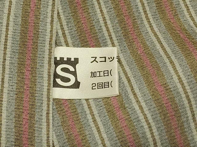 平和屋着物＃道中着　単衣　間道　ロング丈　正絹　逸品　未使用　CABK3362in