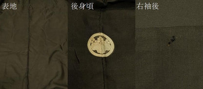 平和屋着物＃男性　長羽織　黒紋付き　正絹　逸品　CABK3373in