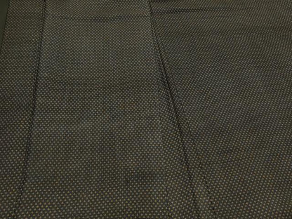 平和屋着物＃男性　長羽織　紬地　霞文　黒地　正絹　逸品　CABK3376in