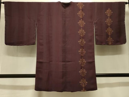 平和屋着物＃道行コート　刺繍　草花文　金彩　ロング丈　正絹　逸品　未使用　CABK3377in
