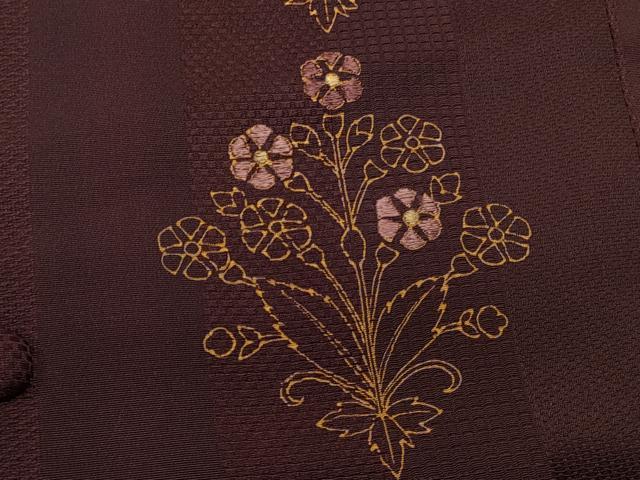 平和屋着物＃道行コート　刺繍　草花文　金彩　ロング丈　正絹　逸品　未使用　CABK3377in