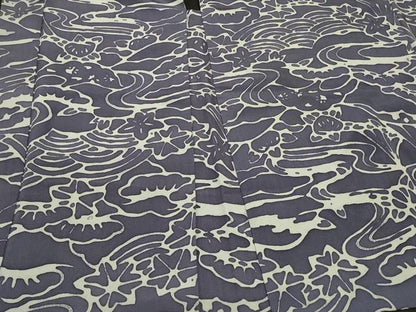 平和屋着物＃羽織 ろうけつ染め 流水草花文 正絹 逸品 CABK3383in