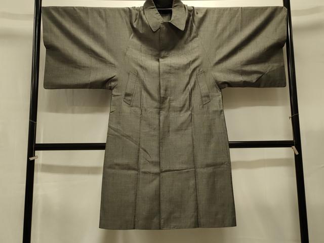 平和屋着物＃男性　角袖　コート　紬地　単衣　霞文　キングサイズ　正絹　逸品　CABK3389in