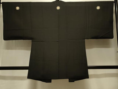 平和屋着物＃男性 羽織 黒紋付き 正絹 逸品 未使用 CABK3394in