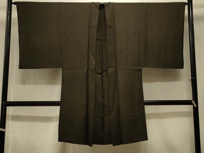 平和屋着物＃男性 長羽織 黒紋付き 正絹 逸品 CABK3395in