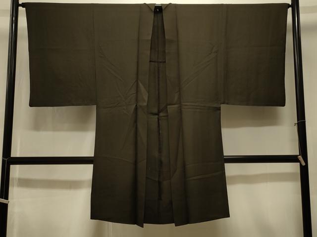 平和屋着物＃男性 長羽織 黒紋付き 正絹 逸品 CABK3395in