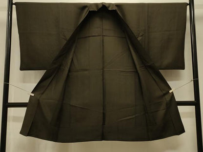 平和屋着物＃男性 長羽織 黒紋付き 正絹 逸品 CABK3395in