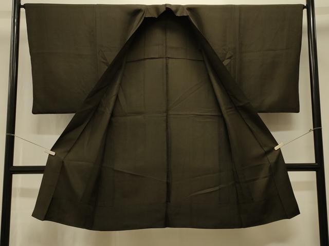 平和屋着物＃男性 長羽織 黒紋付き 正絹 逸品 CABK3395in