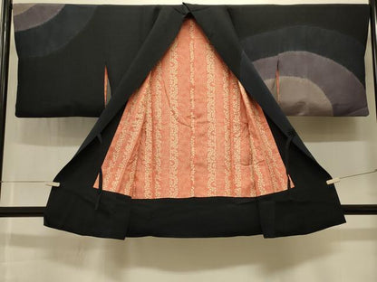 平和屋着物＃道中着　絞り　丸文　正絹　逸品　CABK3398in