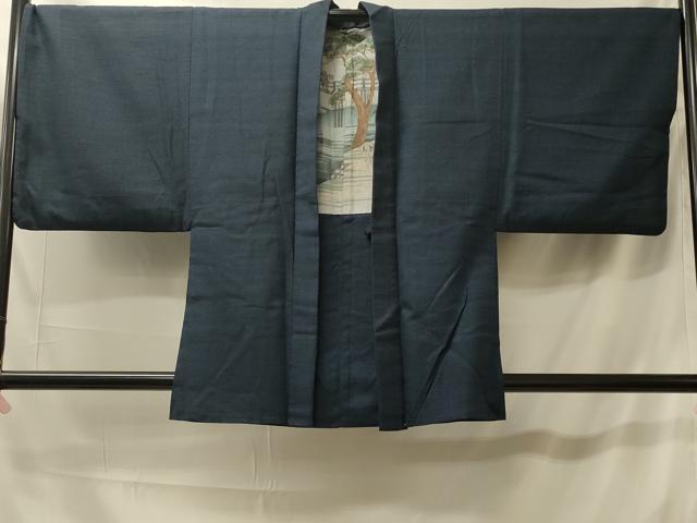 平和屋着物＃男性　羽織　紬地　100亀甲　総詰め　正絹　逸品　CABK3403in