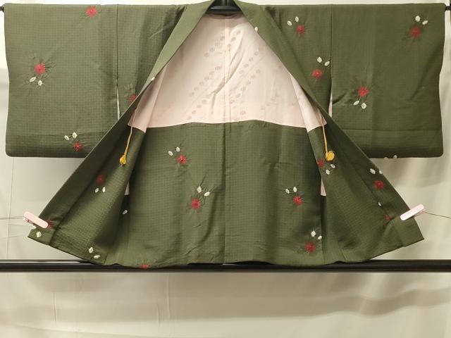 平和屋着物＃羽織 絞り 草花文 正絹 逸品 CABK3404in