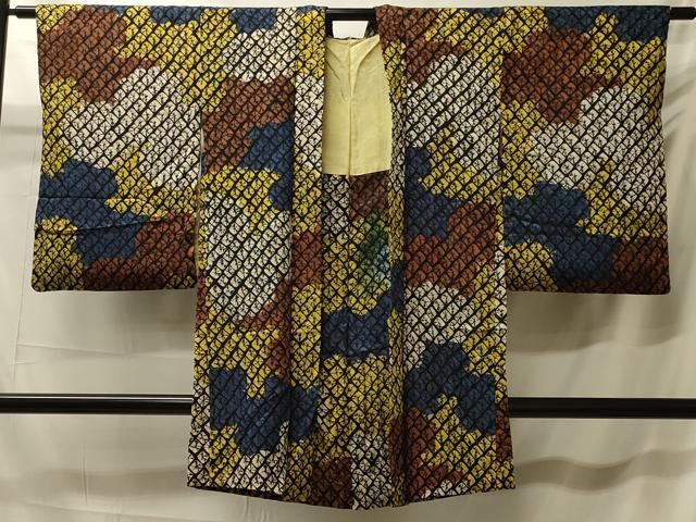 平和屋着物＃長羽織　蜘蛛絞り　霞文　正絹　逸品　CABK3405in