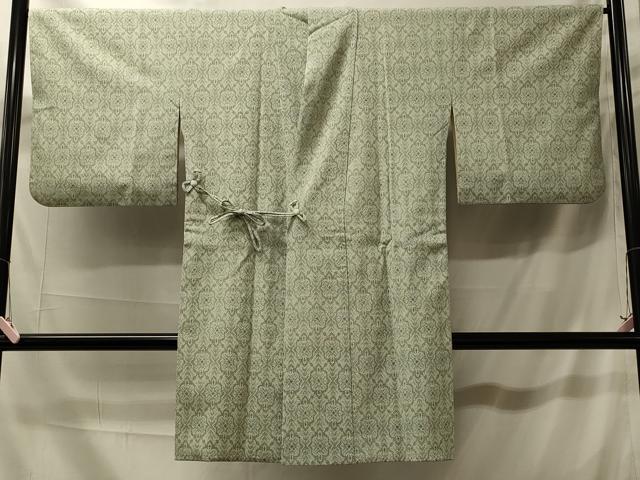 平和屋着物＃本塩沢　道中着　花菱文　正絹　逸品　CABK3409in