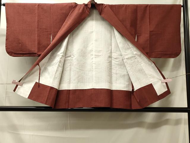 平和屋着物＃道中着　紬地　霞文　正絹　逸品　CABK3416in